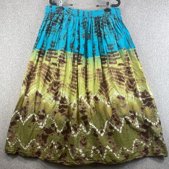 St. John’s Bay cotton gauze maxi skirt pull on tie dye L hippie festival Y2K - Picture 6 of 8